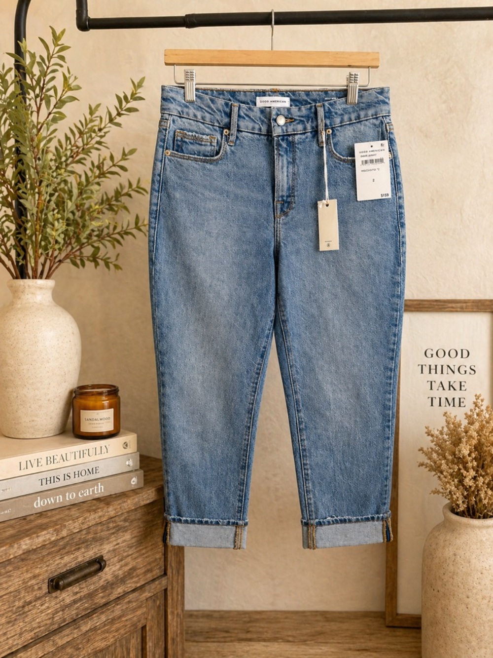 NWT Good American Good Classic Slim Jeans Mid-Rise Size 2